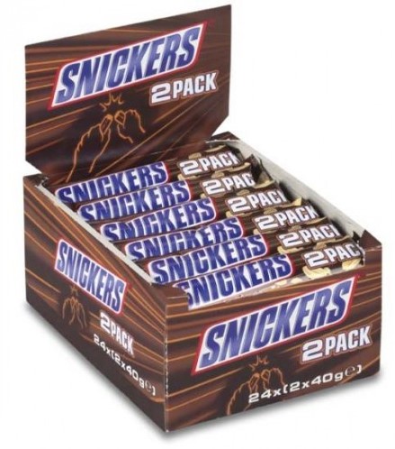 Snickers 2-pack 2 x 40 gr 24 st                   