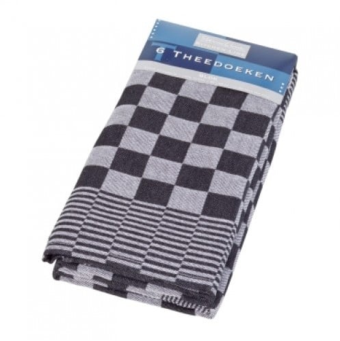 Slimline theedoek blok 65 x 65 blauw 6 st         