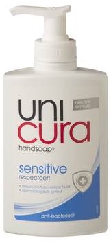 Unicura vlb. handzeep sensitive met pomp 6 x 250ml