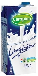 Campina langlekker volle melk 12 x 1 l            