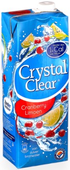 Crystal Clear cranberry-limoen doos tetra 8 x 1,5 l