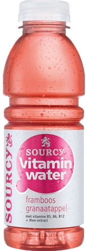 Sourcy Vitamin Water pet 6 x 0,5 l framboos granaatappel  ST   