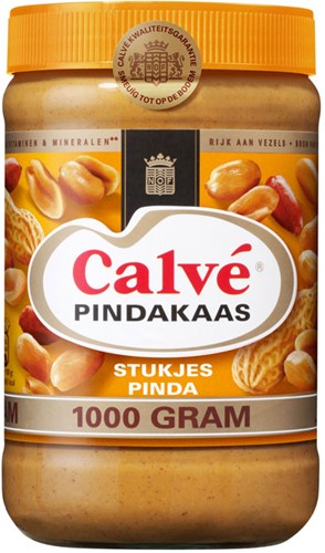 Calve pindakaas + noot pot 1 kg                   