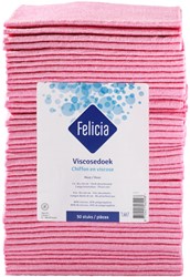Felicia schoonmaakdoek viscose rose 50 st