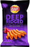 Lay's chips deep ridged sweet chilli doos 9 x 147 gr