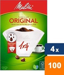 Melitta aromafilterpapier 1x4 wit  pak 4 x 100 st