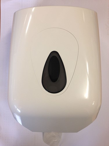 MIDI handdoekrol poetsrol dispenser wit kunststof