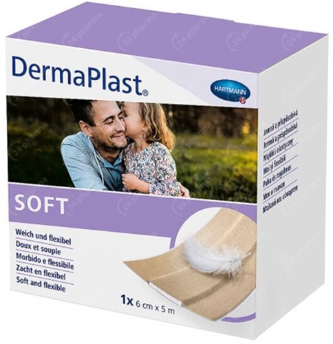 Hartmann dermaplast soft wonderpleister rol 6 cm x 5 m 