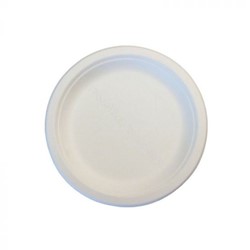BIO bord suikerriet 18 cm beige/wit 500 st